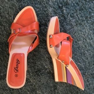 Orange wood wedges size 9